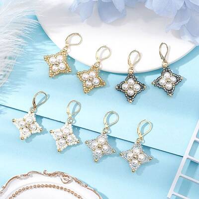 Glass Seed Beads Leberback Earring