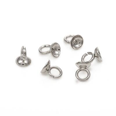 201 Stainless Steel Bead Cap Pendant Bails