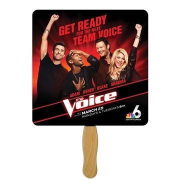100 Promotional Square Hand Fan Full Color (1 Side) - Paper ...