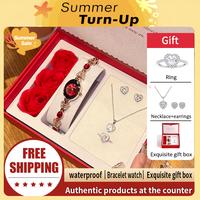 【VEADONS Women's Watch】Free Shipping Jewelry bracelet watch summer fashion & waterproof. Includes ring ear studs & pendan...