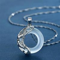 Natural Cat’s Eye Crystal Koi Pendant Elegant Necklace | Chic Moon Star Necklace – 40cm Lucky Copper Chain Jewelry | Eleg...