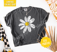 Daisy Cropped Comfort Colors Tee, Womens Graphic Tshirrt