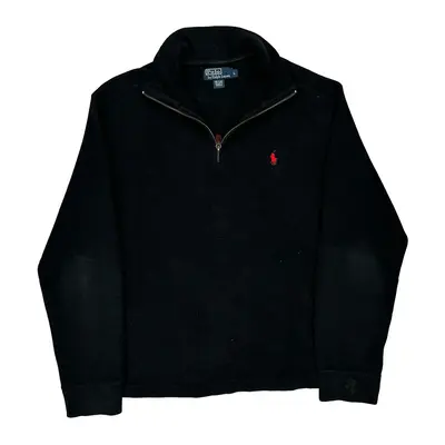 Polo By Ralph Lauren 1/4 Zip - Large Black Cotton
