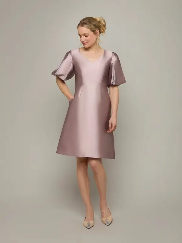 SHITAKE A-Line Cocktail Dress | Colour: MAHOGANY ROSE | Size: UK 8 (US 2)