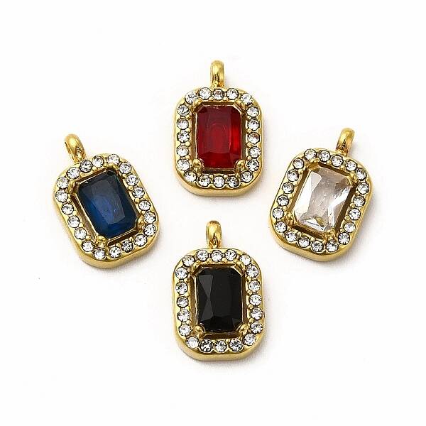 PVD Vacuum Plating 304 Stainless Steel Cubic Zirconia Pendants