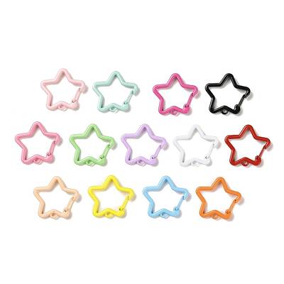 Spray Painted Alloy Key Snap Hook Clasps for Keychains