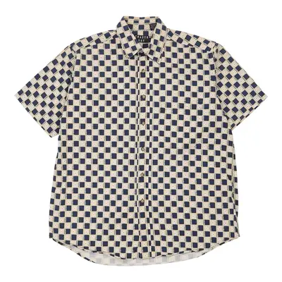 Trader Bay Checked Short Sleeve Shirt - Large Cream Cotton