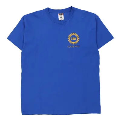 UAW Union Made T-Shirt - XL Blue Cotton