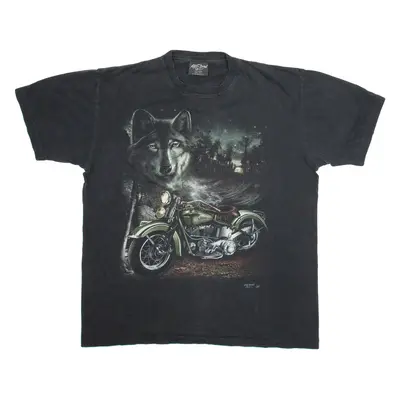 ROCK CHANG Wolf Mens T-Shirt Black XL