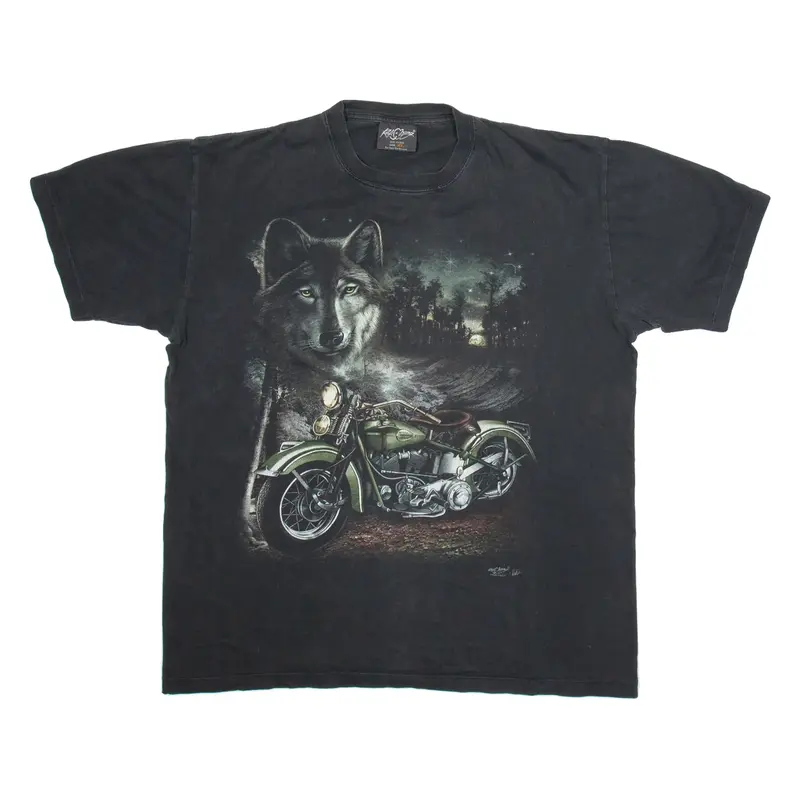 ROCK CHANG Wolf Mens T-Shirt Black XL