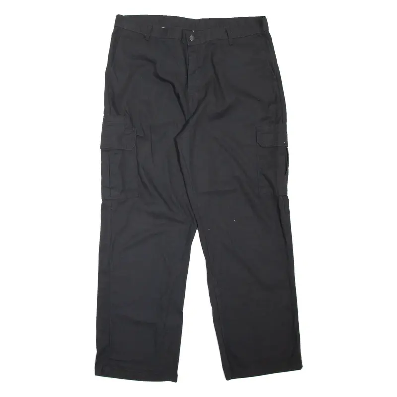 DICKIES Cargo Style Workwear Mens Trousers Black Relaxed Straight W38 L32