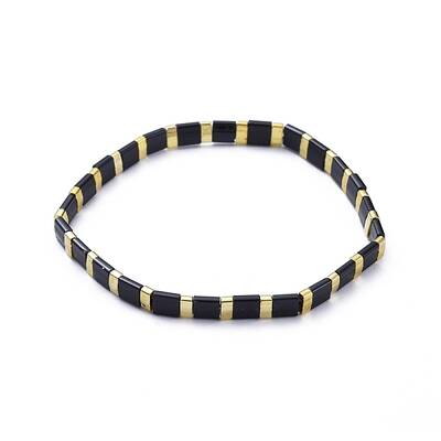 Rectangle Glass Seed Beads Stretch Bracelets