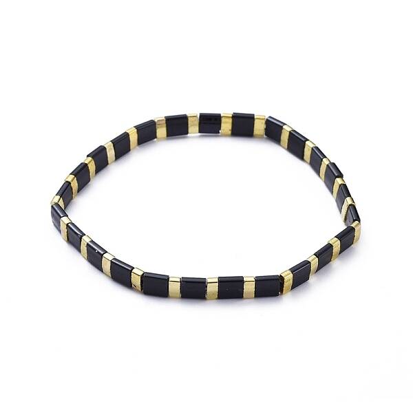 Rectangle Glass Seed Beads Stretch Bracelets