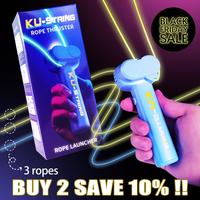 The Glow-In-The-Dark String Shooter Toy w/ Dual Built-in UV Blacklights - Fun Adult & Kids Rope Launcher Gift - Viral Fidget ...