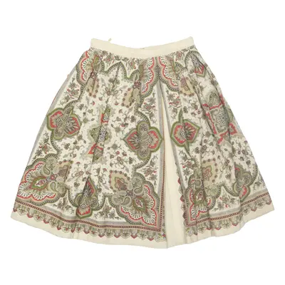 Womens Swing Skirt Beige Midi Crazy Pattern S