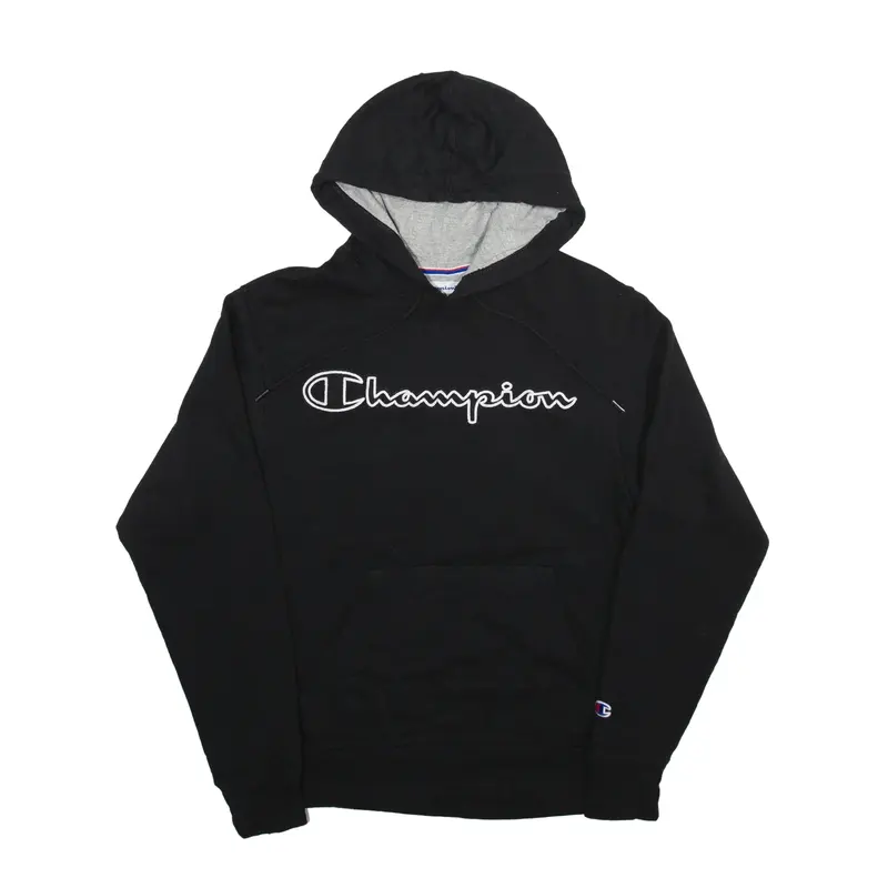 CHAMPION Hoodie Black Pullover Mens S