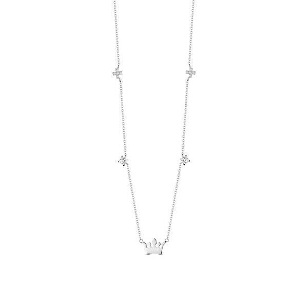 925 Sterling Silver Necklace with Crown Pendant