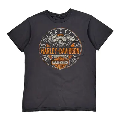 Harley Davidson Graphic T-Shirt - Medium Grey Cotton