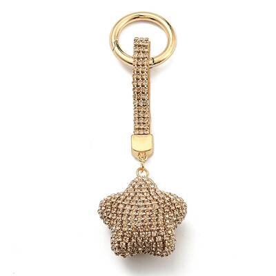 Resin Rhinestone Alloy Keychain