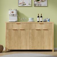 【FathersDayGift】AOWOS Modern Sideboard, Wooden Dresser for Bedroom with 2 Wide Drawers, Entryway Table, 55\