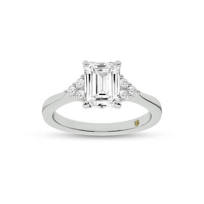Eldra Illusion Trilliant Emerald Cut Lab Grown Diamond Engagement Ring | 14K White Gold 2 3/4 CT. TW.