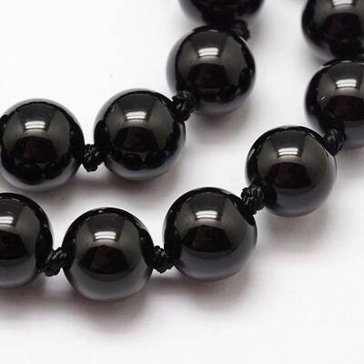 Natural Black Onyx Beads Strands