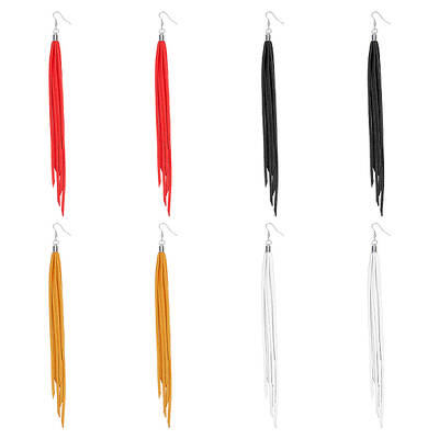 4 Pairs 4 Colors Faux Suede Tassel Earrings