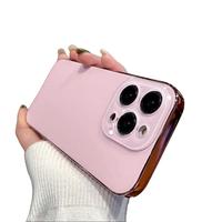 Electroplated Matte cute Pink Acrylic Shockproof Phone Cases for iPhone 11 12 13 15 15 16 Pro Max Plus Cellphone Smartphone C...