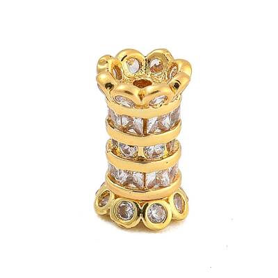 Rack Plating Brass Micro Pave Cubic Zirconia Beads