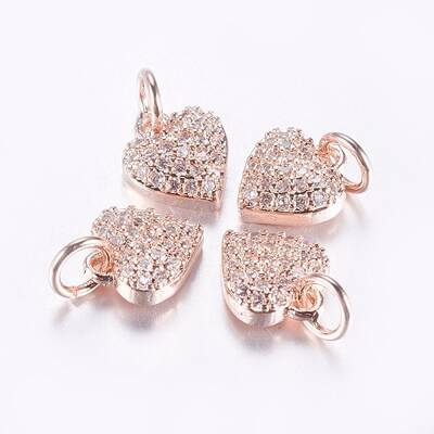 Long-Lasting Plated Brass Micro Pave Cubic Zirconia Charms