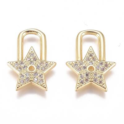 Brass Micro Pave Cubic Zirconia Pendants