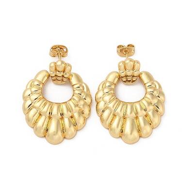 Real 18K Gold Plated Brass Dangle Stud Earrings