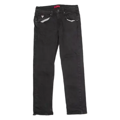 GUESS JEANS Vermont Mens Jeans Black Slim Straight Stone Wash W32 L30