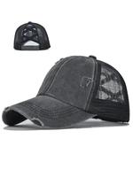 Unisex Street Trend Hollow Out Baseball Cap, Men's Trucker Hat, Beach Essentials, Casual Trendy Baseball Cap, Fashionable Hat...