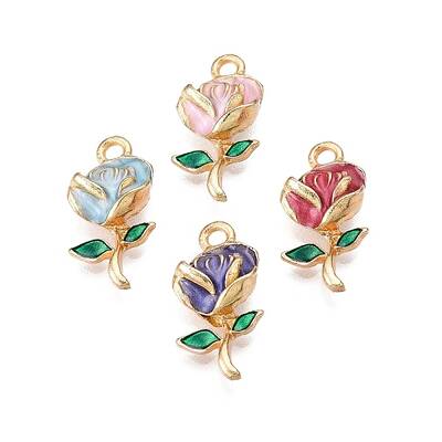 Rack Plating Alloy Enamel Pendants