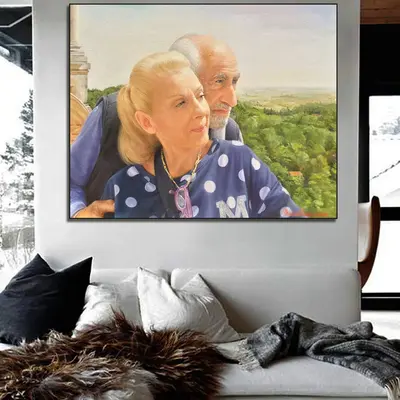 Abstract Couple Paintings from Photo Original Family Oil Painting Modern Wall Decor for Bedroom | PAINTING FROM PHOTO #47