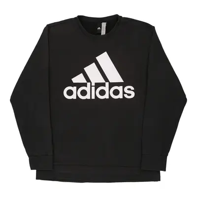 Adidas Spellout Sweatshirt - XL Black Cotton Blend