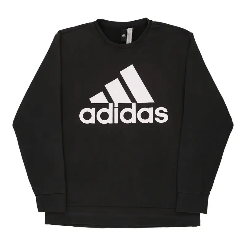 Adidas Spellout Sweatshirt - XL Black Cotton Blend