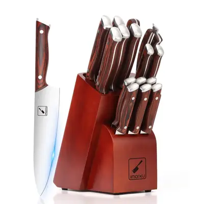 One steak Knife |16-Piece Japanese Knife Block Set