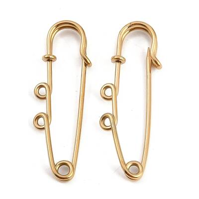 Ion Plating(IP) 304 Stainless Steel Safety Pins Brooch Findings