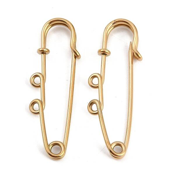 Ion Plating(IP) 304 Stainless Steel Safety Pins Brooch Findings