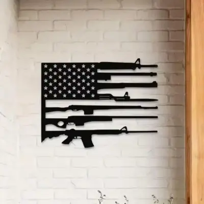 American Flag Metal Wall Art, Personalized Patriotic Decor for Independence Day, Perfect for Home and Lovers Of America, Deco...