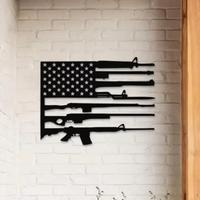 American Flag Metal Wall Art, Personalized Patriotic Decor for Independence Day, Perfect for Home and Lovers Of America, Deco...