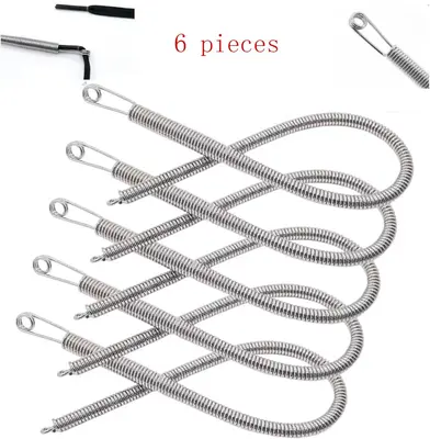 Spring Drawstring Needle Threader Set - 6 pcs Replacement with Easy Tool for Hoodies 20 gauge