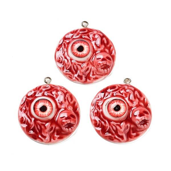 Eyeball Theme Opaque Resin Enamel Pendants