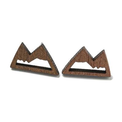Walnut Wooden Stud Earrings