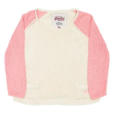 SUPERDRY Womens Jumper White Chunky Knit M