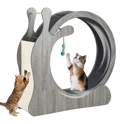 Garvee Cat Wheel Exerciser for Indoor Cats, 41'' Large 3-in-1 Cat Treadmill with Scratching Board and Play Balls, Quiet Cats ...