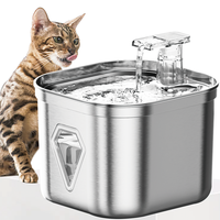 Cat Water Fountain,Stainless Steel Pet Water Fountain for Cats Inside,Quiet Pump 2.2L/73oz Automatic Dog Water Bowl,Pets Wate...