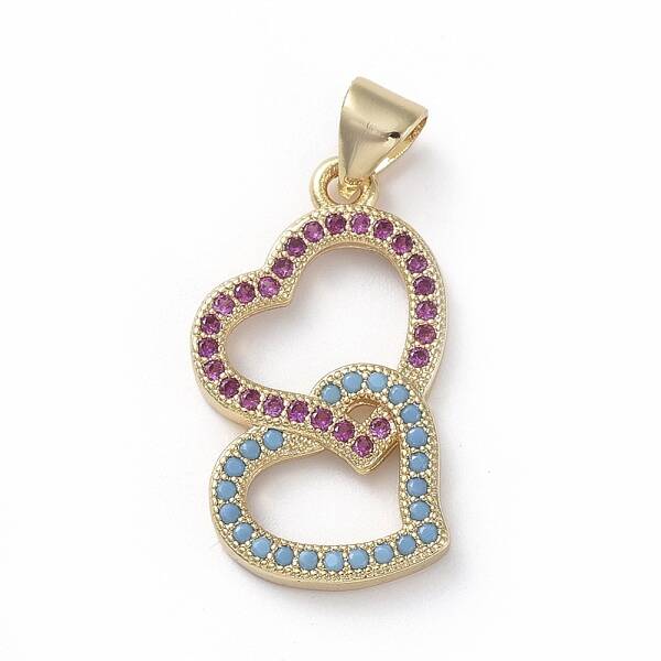 Brass Micro Pave Cubic Zirconia Pendants
